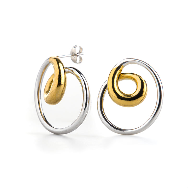 Lara - Swirl Stud Earrings Stainless Steel