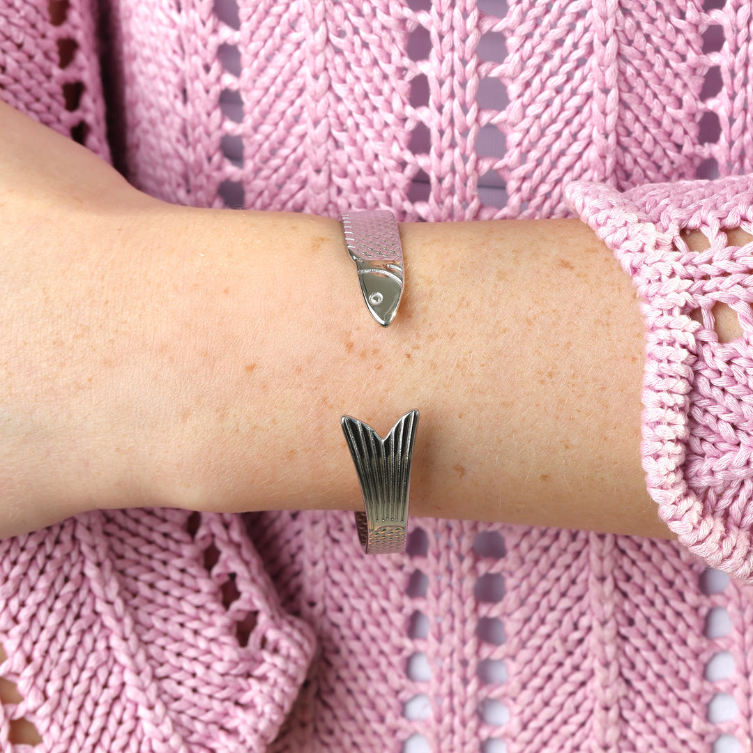 Erle - Bracelet Jonc Poisson en Acier Inoxydable