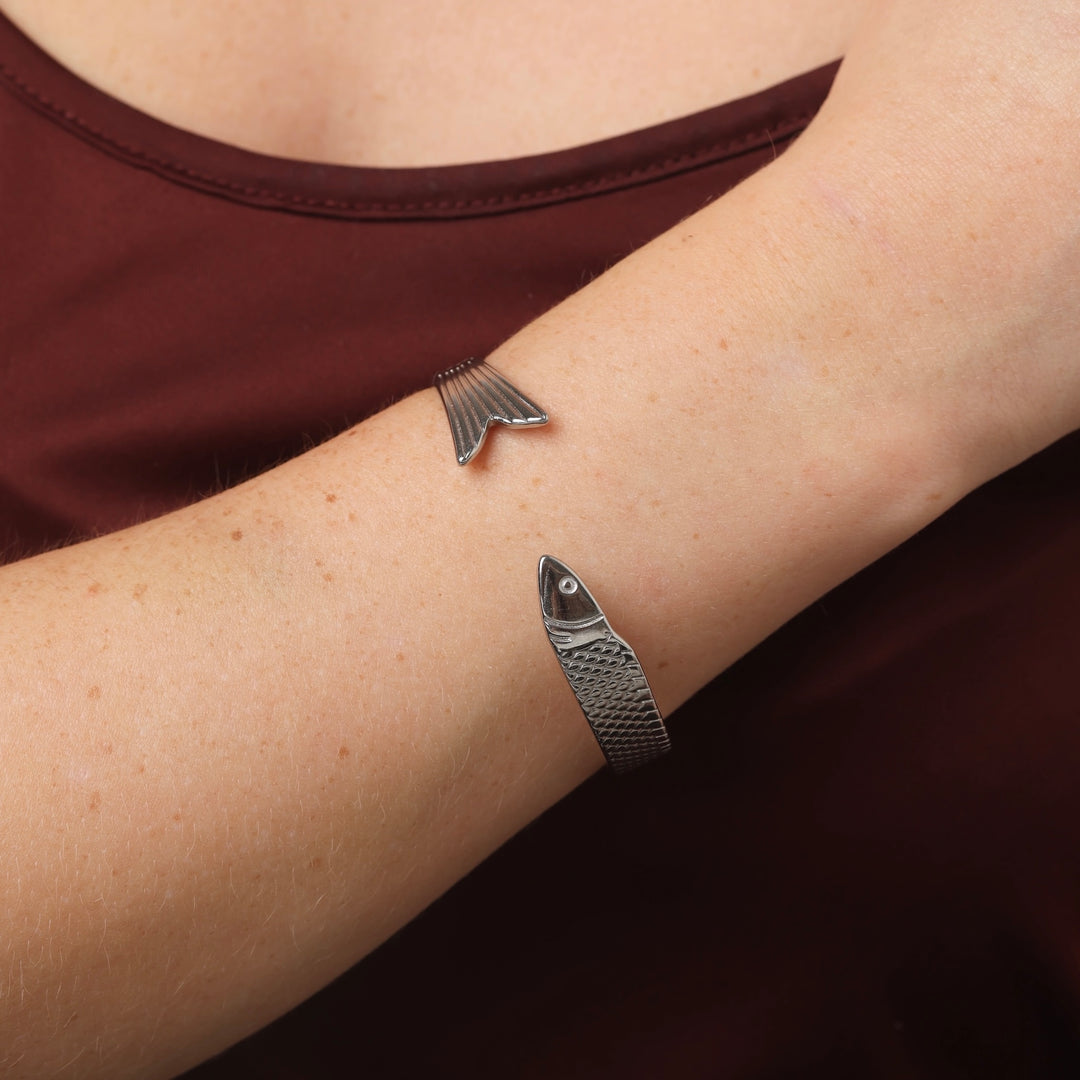 Erle - Bracelet Jonc Poisson en Acier Inoxydable
