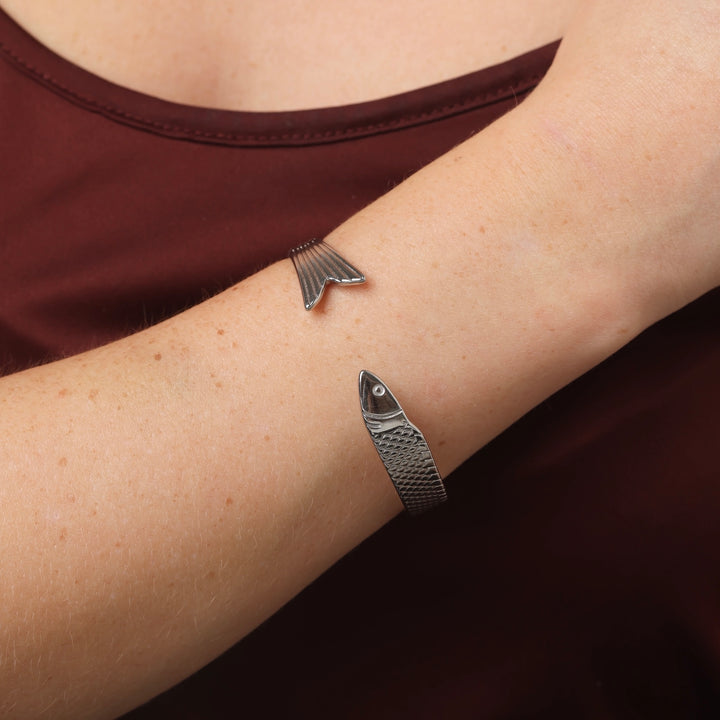 Erle - Bracelet Jonc Poisson en Acier Inoxydable
