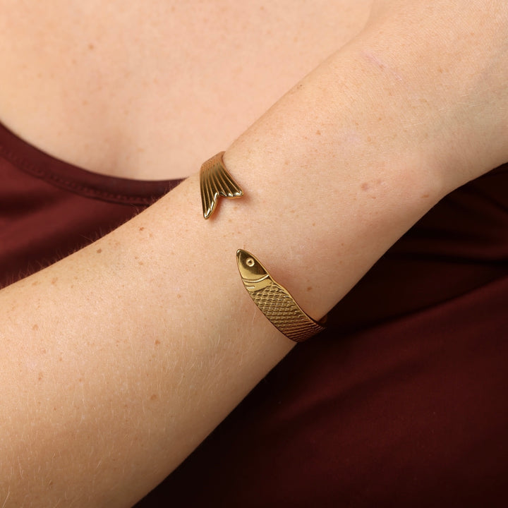 Erle - Bracelet Jonc Poisson en Acier Inoxydable
