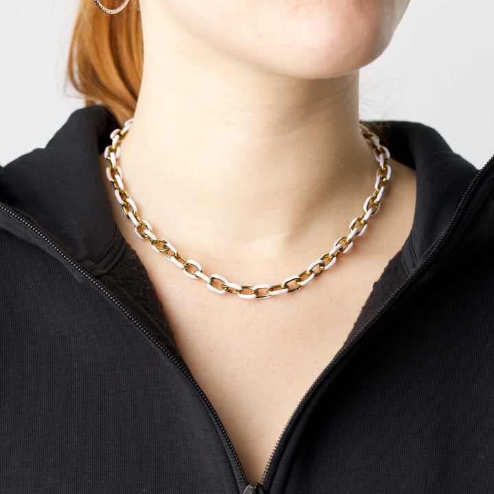 Ines - Colorful Link Necklace Stainless Steel