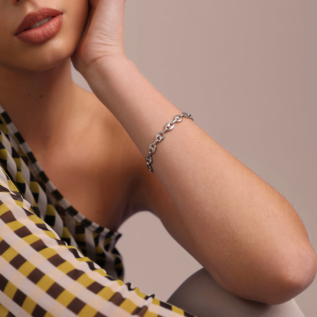 Amie - Bracelet chaîne à maillons en acier inoxydable