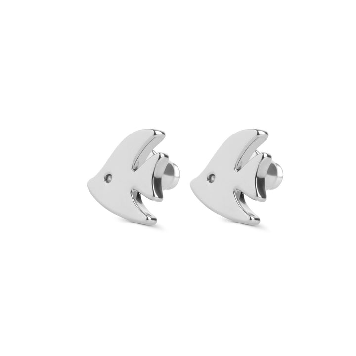 Fee - Boucles d'oreilles clous poisson en acier inoxydable