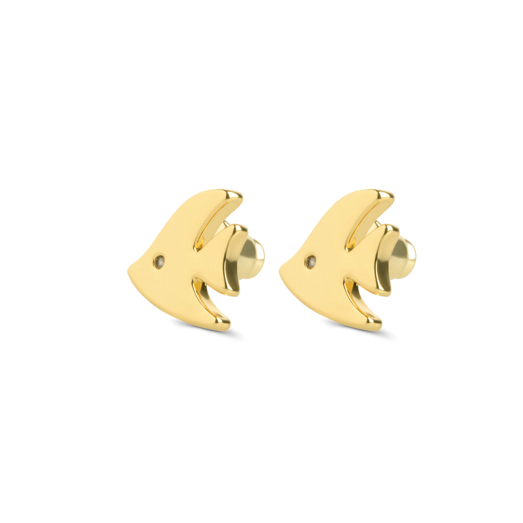 Fee - Boucles d'oreilles clous poisson en acier inoxydable