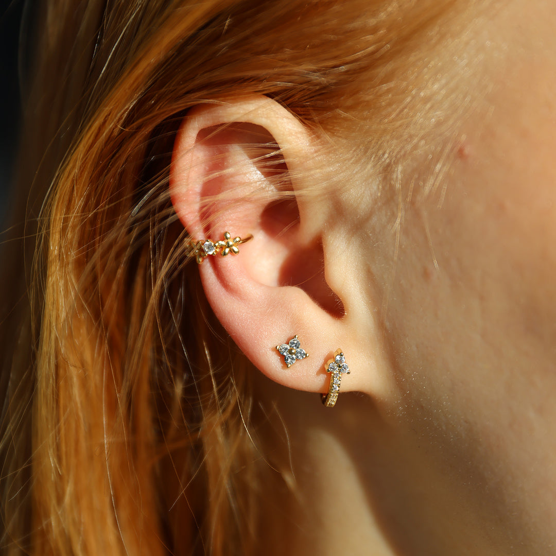 Hera - Boucles d'oreilles clous en cristal en acier inoxydable