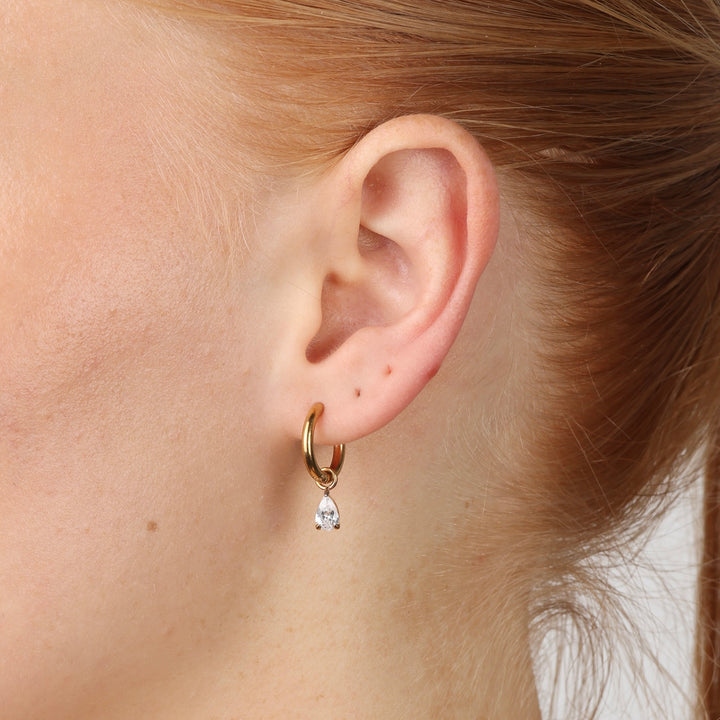 Elle - Boucles d'oreilles créoles en acier inoxydable