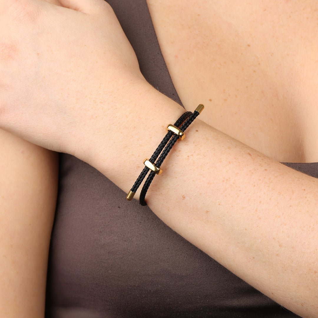Cordelia - Bracelet en corde en acier inoxydable