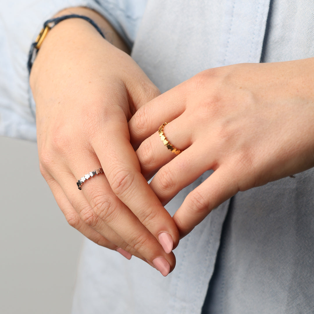 Jamila - Bague Étoile en Acier Inoxydable