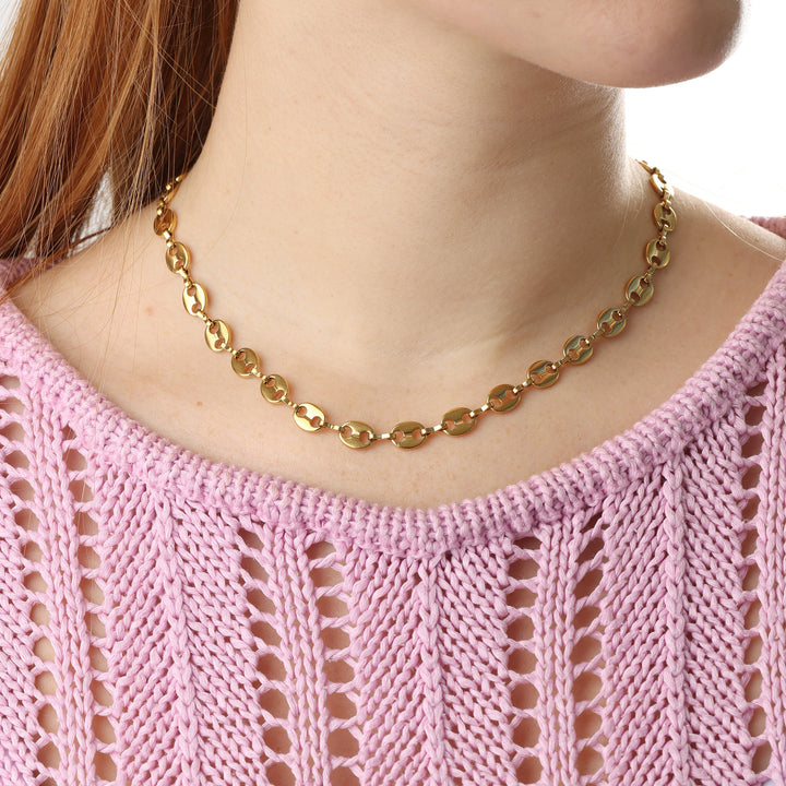 Amie - Collier chaîne à maillons en acier inoxydable