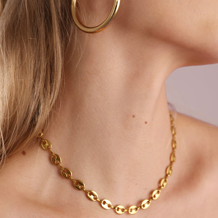 Amie - Collier chaîne à maillons en acier inoxydable
