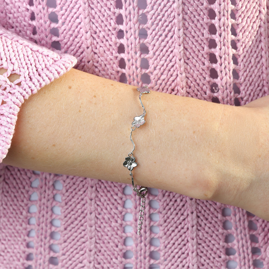Mae - Bracelet Fleur en Acier Inoxydable
