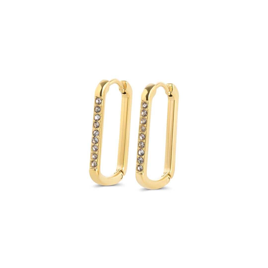 Celeste - Boucles d'oreilles créoles en cristal en acier inoxydable