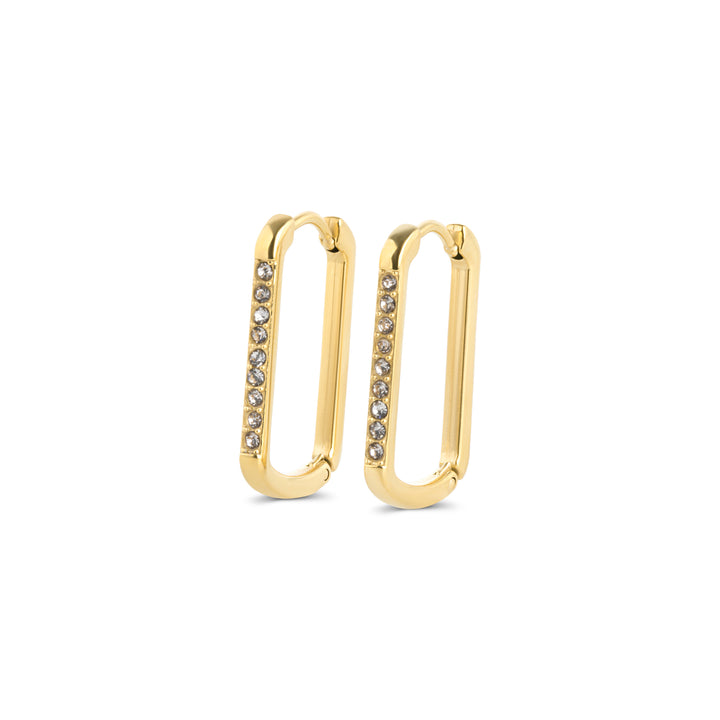 Celeste - Boucles d'oreilles créoles en cristal en acier inoxydable