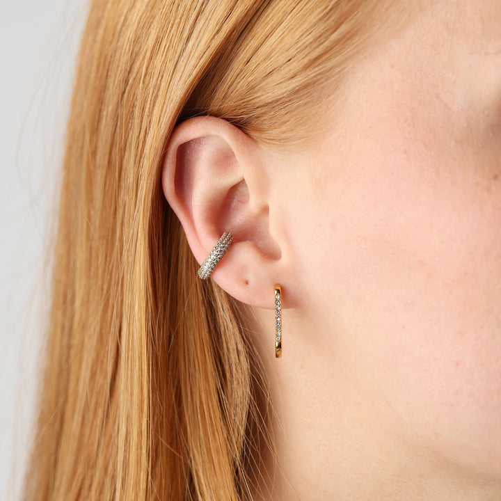 Celeste - Boucles d'oreilles créoles en cristal en acier inoxydable