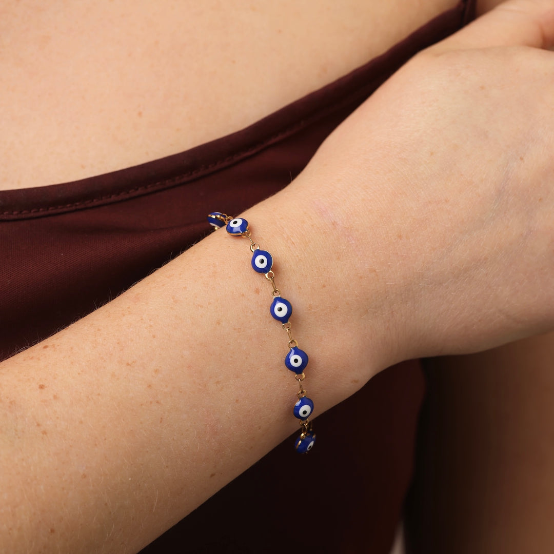 Uma - Bracelet Œil Mauvais en Acier Inoxydable