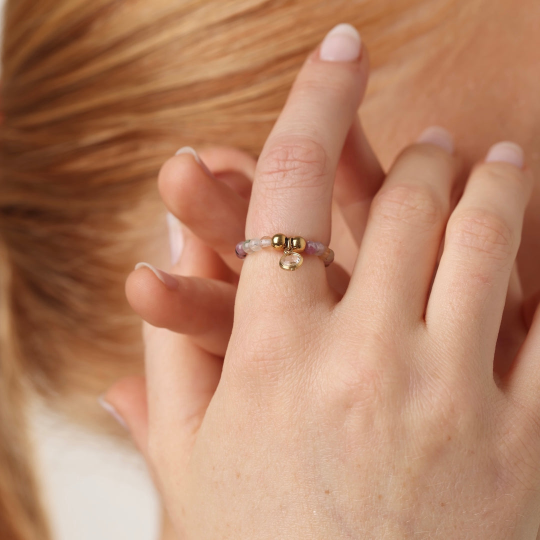 Hope - Bague en pierre en acier inoxydable