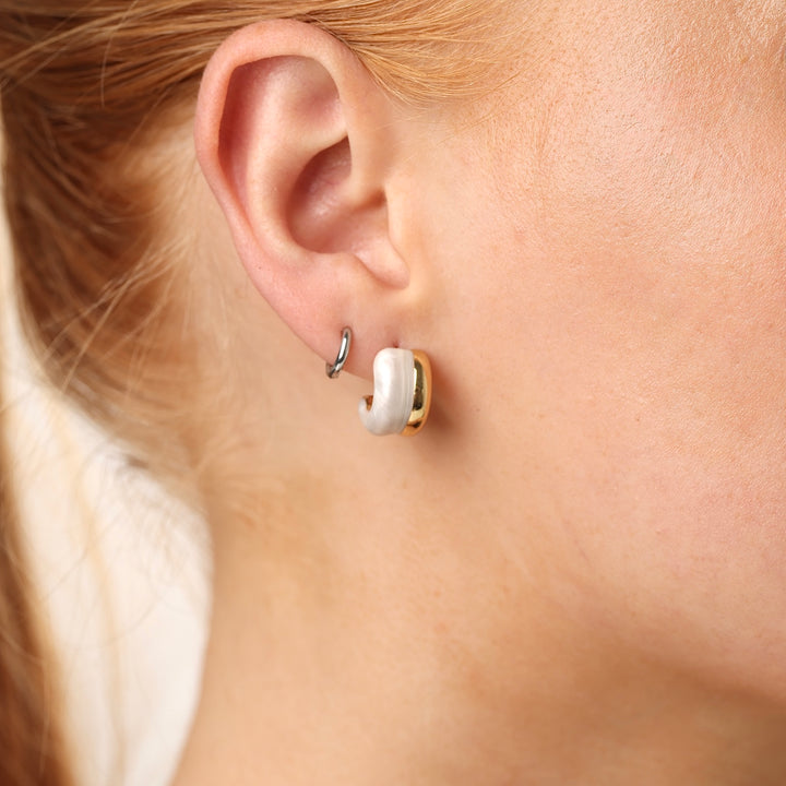 Engla - Boucles d'oreilles duo à clous en acier inoxydable