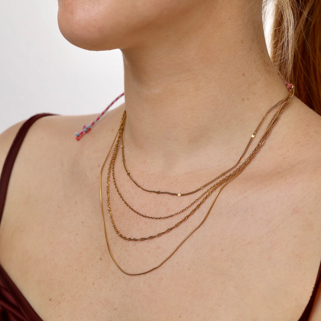 Abida - Collier multi-chaînes en acier inoxydable