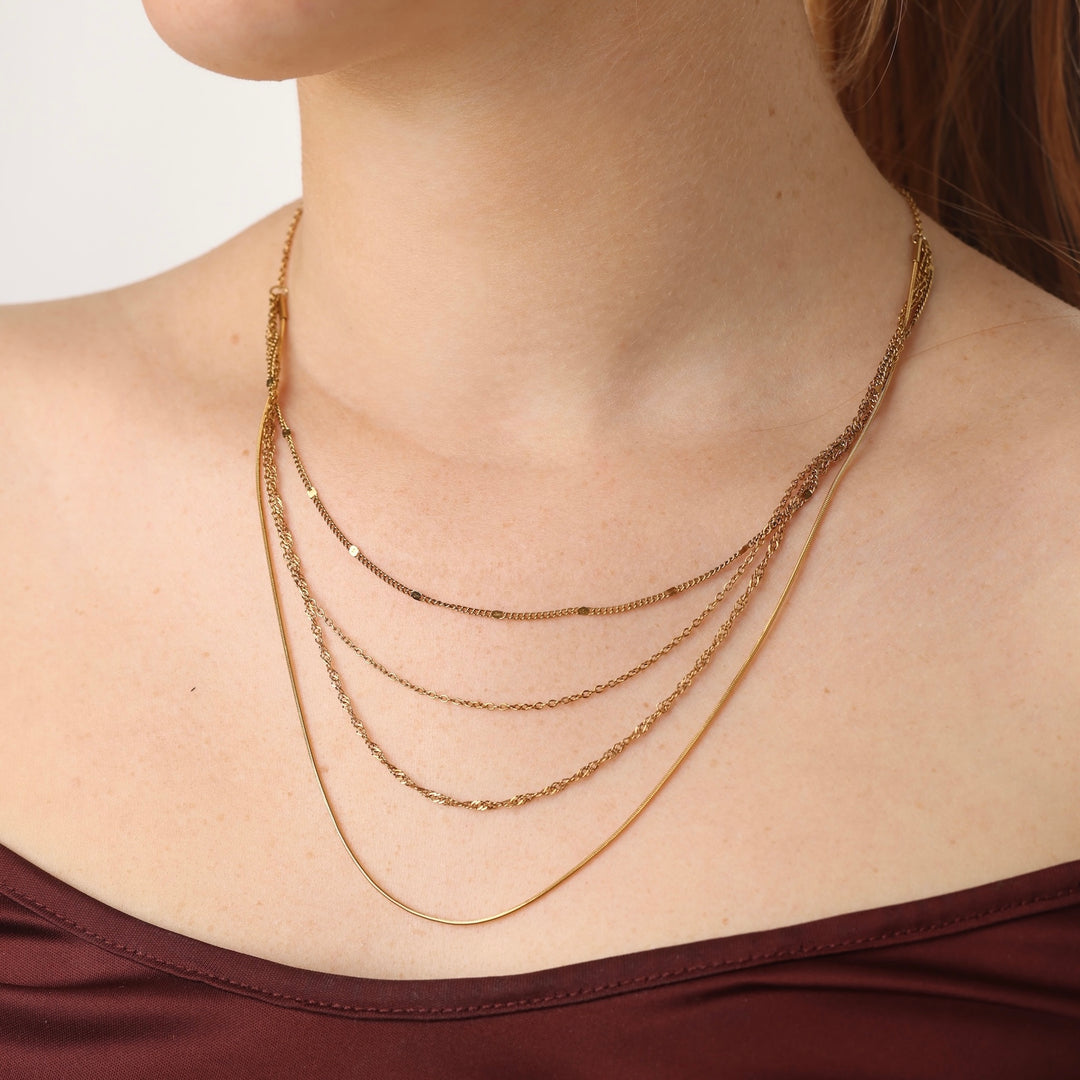 Abida - Collier multi-chaînes en acier inoxydable