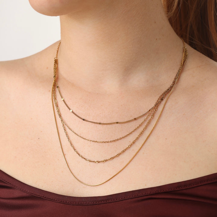 Abida - Collier multi-chaînes en acier inoxydable