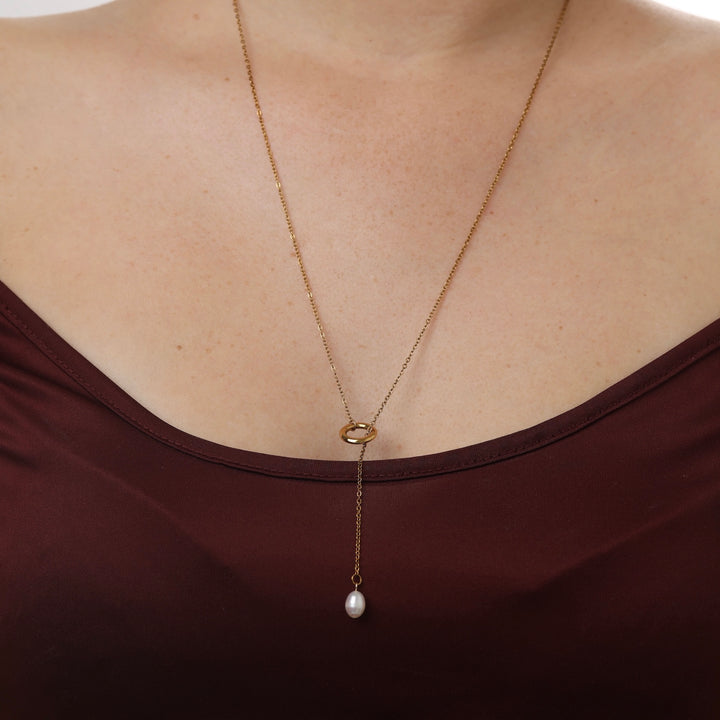 Boel - Collier Lasso Perle Acier Inoxydable