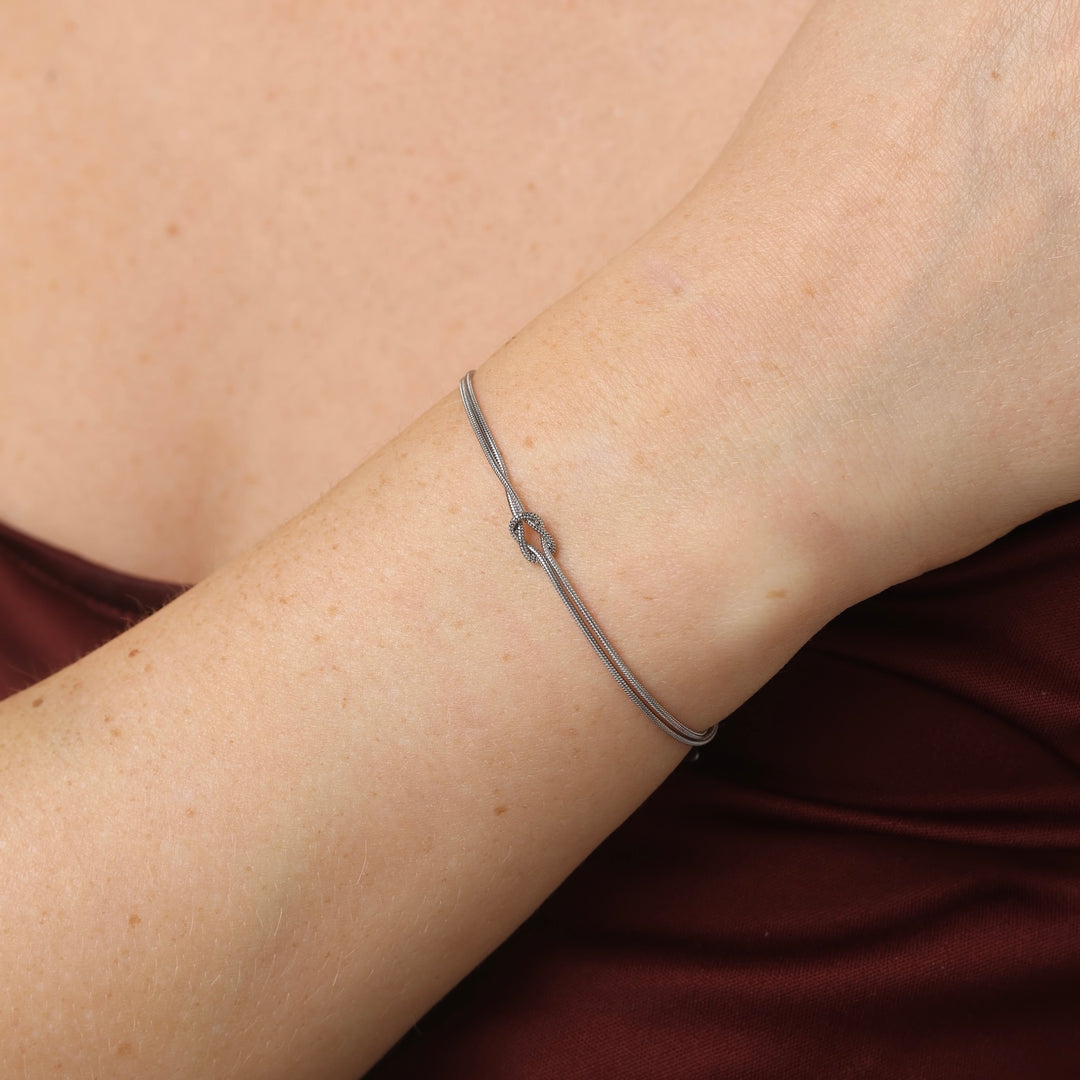 Mio - Bracelet chaîne nouée en acier inoxydable