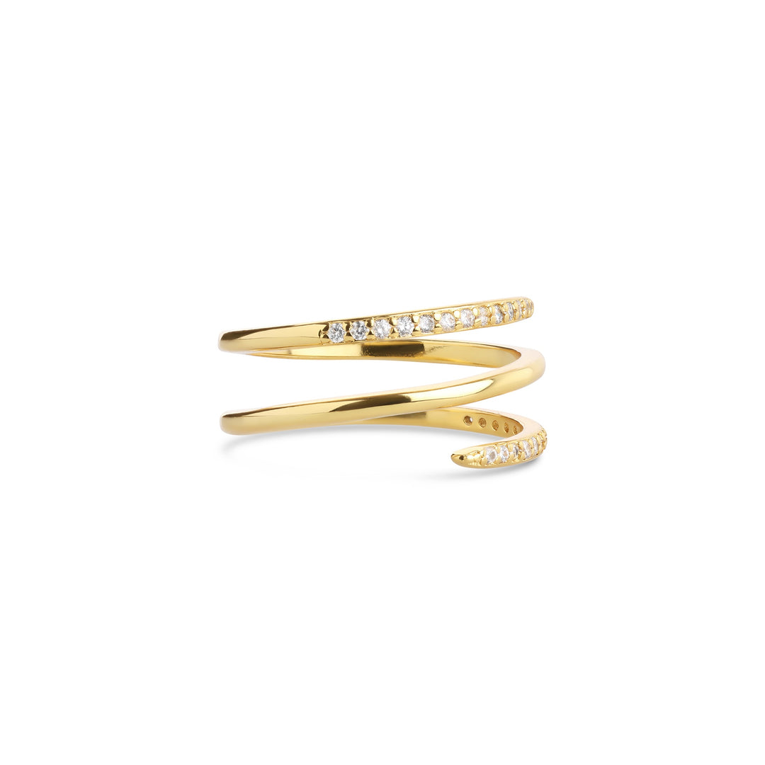 Jada – bague cristal en acier inoxydable, or | Timi of Sweden
