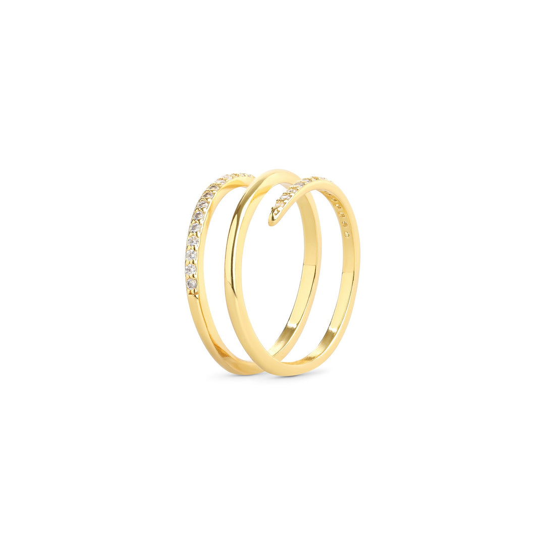 Jada – bague cristal en acier inoxydable, or | Timi of Sweden