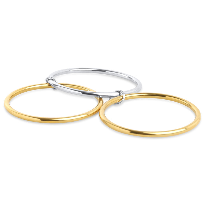 Rory - 3pcs Stacked Bangle Bracelet Stainless Steel