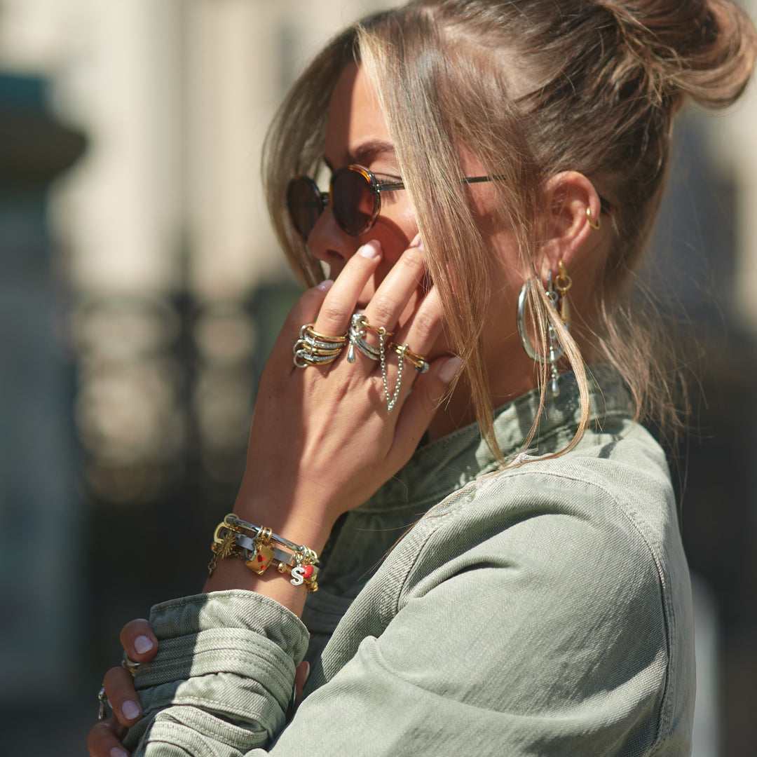 Storm - Bague Duo Drop en acier inoxydable