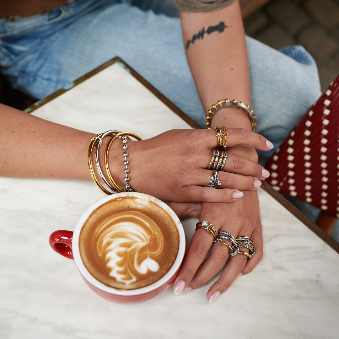 Storm - Bague Duo Drop en acier inoxydable