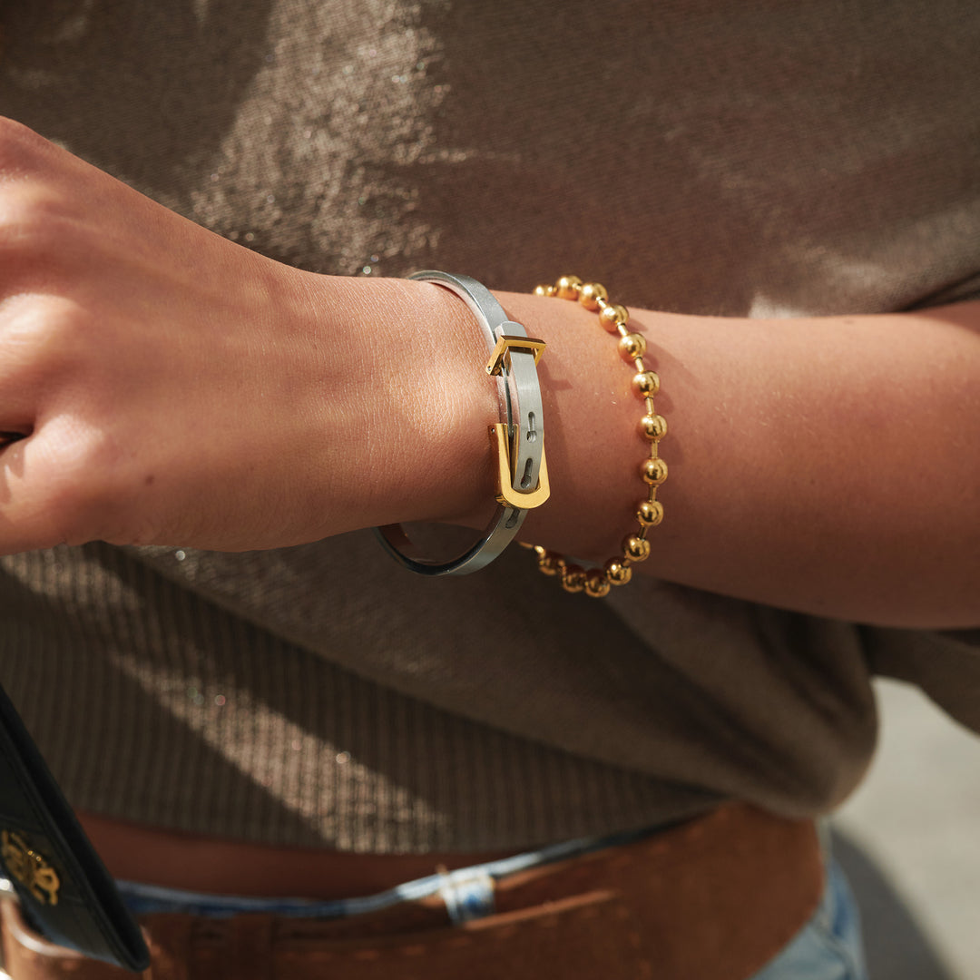 June - Bracelet ceinture jonc en acier inoxydable