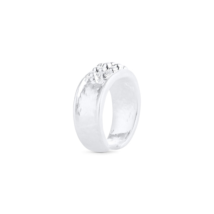 Iben – bague statement en acier inoxydable, argent | Timi of Sweden