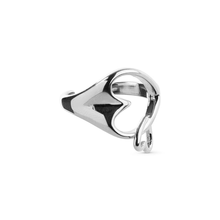 Britta – bague coeur en acier inoxydable, argent | Timi of Sweden