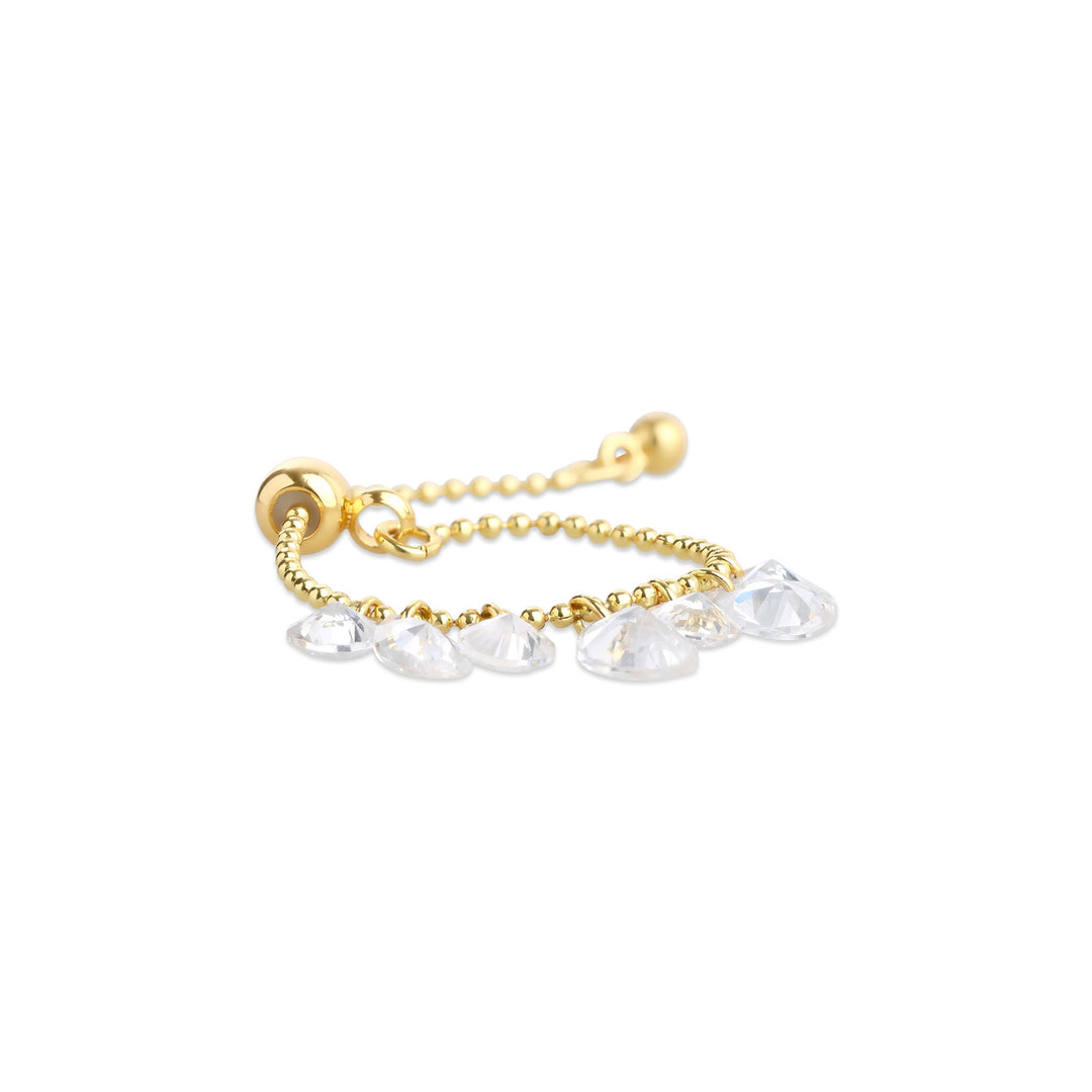 Malie – bague cristal en acier inoxydable, or | Timi of Sweden