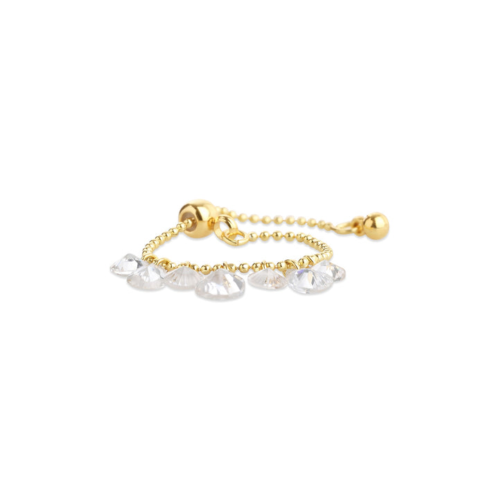 Malie – bague cristal en acier inoxydable, or | Timi of Sweden