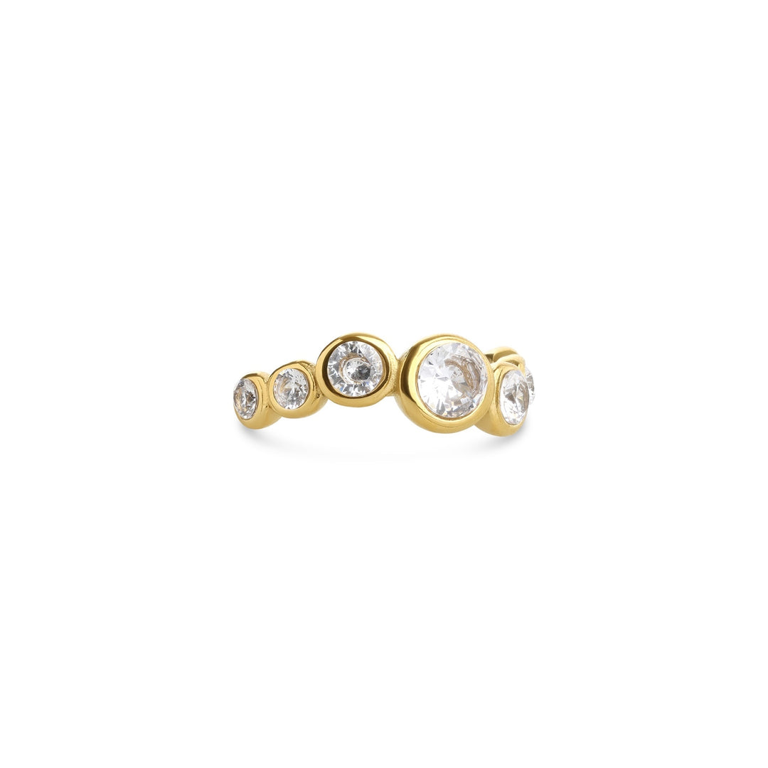Noell – bague cristal en acier inoxydable, or | Timi of Sweden
