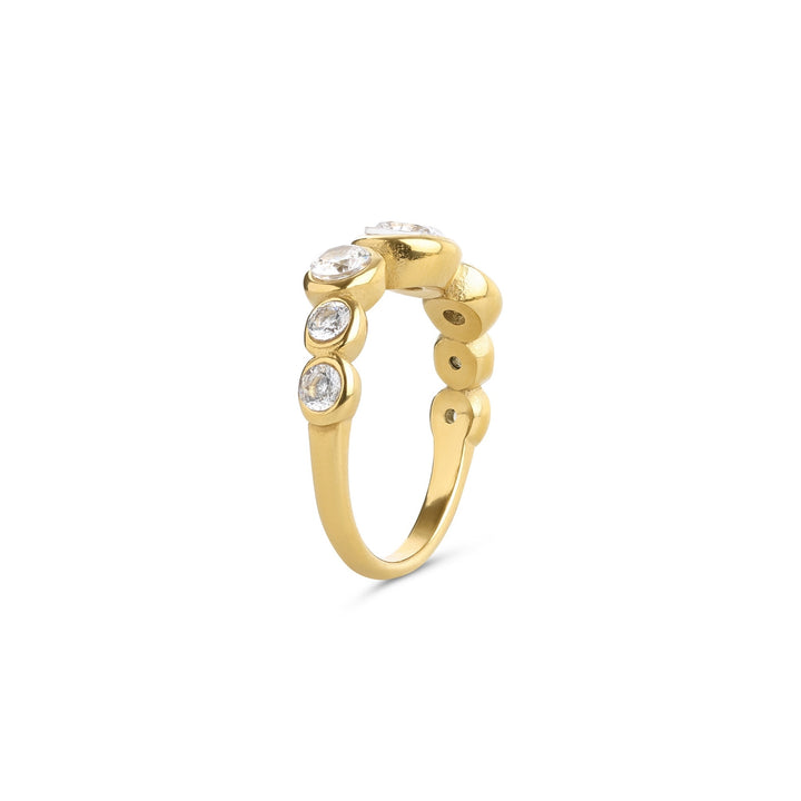 Noell – bague cristal en acier inoxydable, or | Timi of Sweden