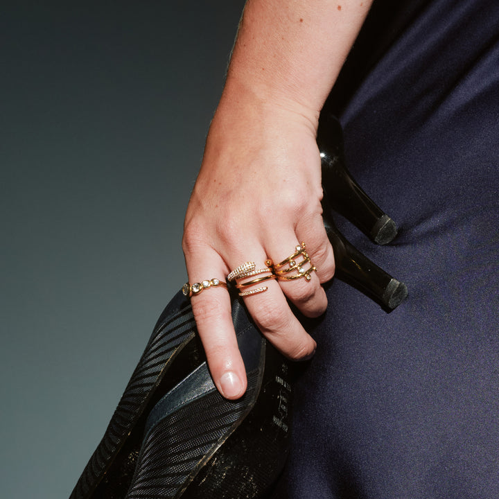 Noell – Crystal Ring in Stainless Steel | Timi of Sweden