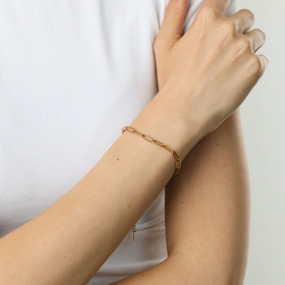 Eira – bracelet maille en acier inoxydable, or | Timi of Sweden