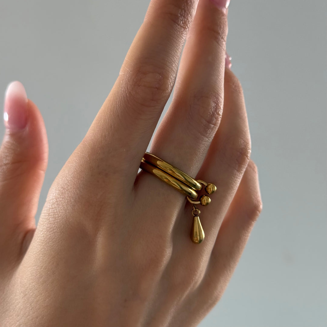 Storm - Bague Duo Drop en acier inoxydable
