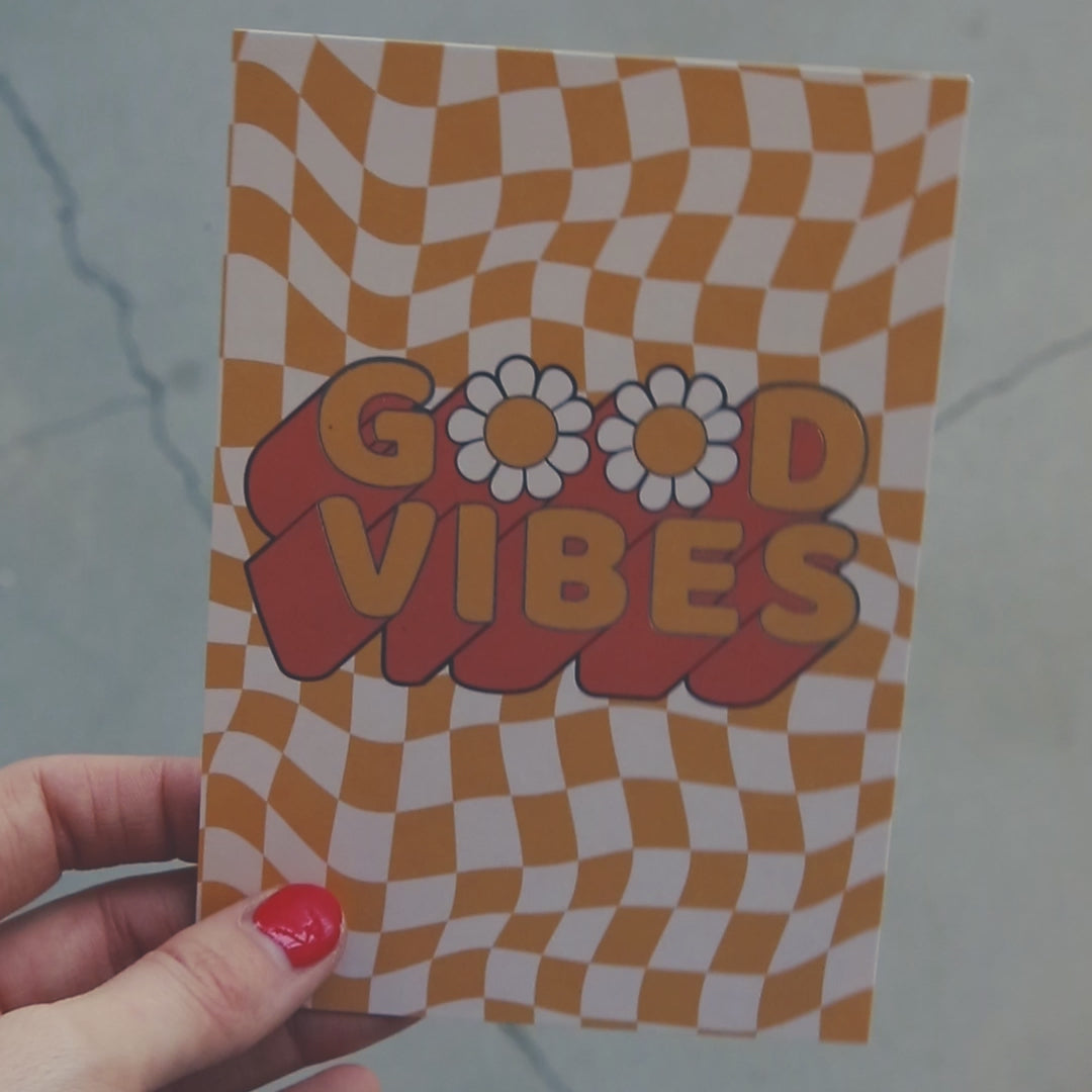 Good Vibes Retro Postcard