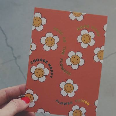 Flower Power Carte postale rétro