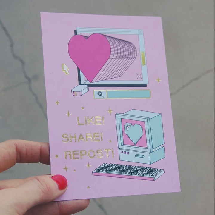 J'aime! Partager! Republier! Carte postale