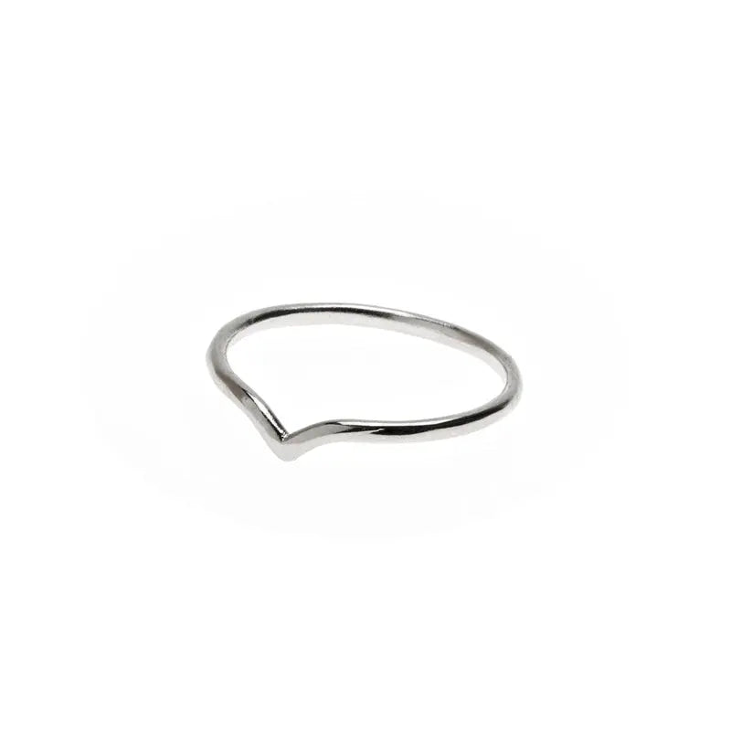 Small Chevron Ring Silver