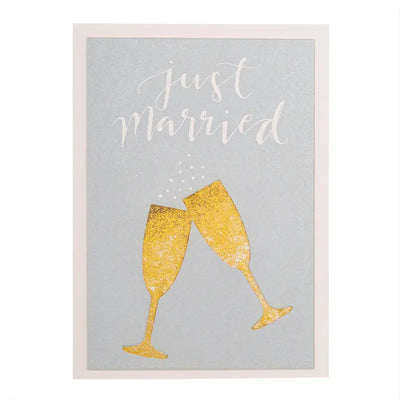Just Married Glitter Greeting card