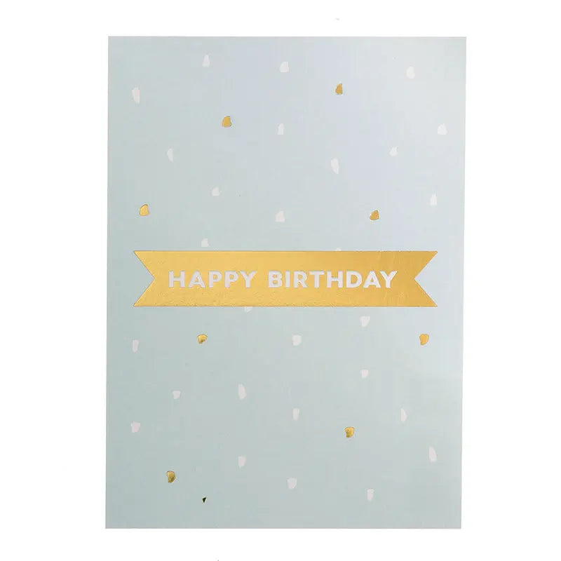 Happy Birthday Gold Postcard