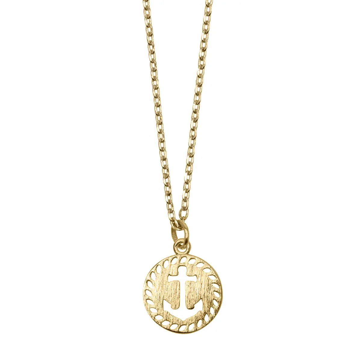 Anchor Plate Necklace Gold