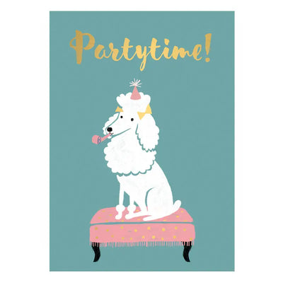 Party Time Poodle Postcard